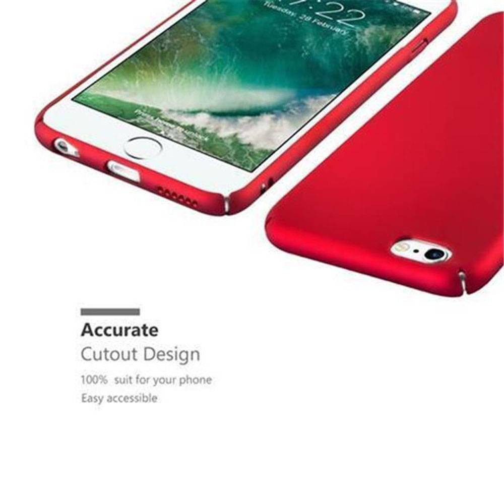 Cadorabo Hülle für Apple iPhone 6 / 6S Schutzhülle in Rot Hard Case Handy Hülle Etui