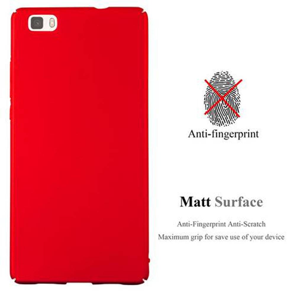 Cadorabo Hülle für Huawei P8 LITE 2015 Schutzhülle in Rot Hard Case Handy Hülle Etui