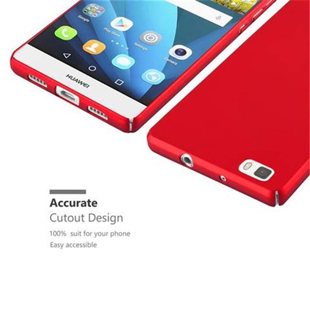 Cadorabo Hülle für Huawei P8 LITE 2015 Schutzhülle in Rot Hard Case Handy Hülle Etui
