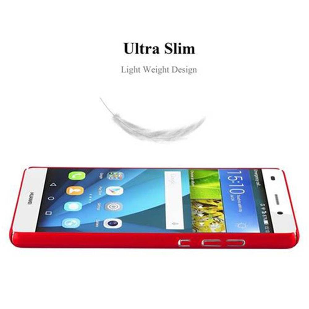Cadorabo Hülle für Huawei P8 LITE 2015 Schutzhülle in Rot Hard Case Handy Hülle Etui
