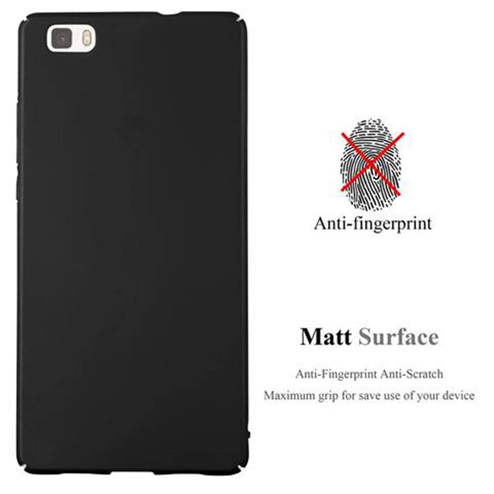 Cadorabo Hülle für Huawei P8 LITE 2015 Schutzhülle in Schwarz Hard Case Handy Hülle Etui