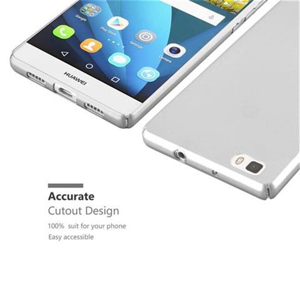 Cadorabo Hülle für Huawei P8 LITE 2015 Schutzhülle in Silber Hard Case Handy Hülle Etui