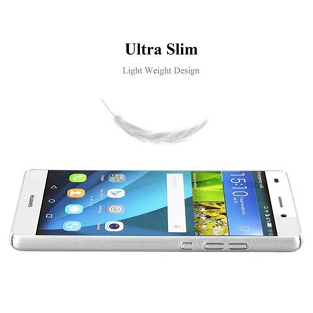 Cadorabo Hülle für Huawei P8 LITE 2015 Schutzhülle in Silber Hard Case Handy Hülle Etui