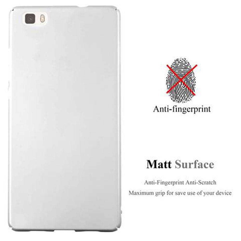 Cadorabo Hülle für Huawei P8 LITE 2015 Schutzhülle in Silber Hard Case Handy Hülle Etui