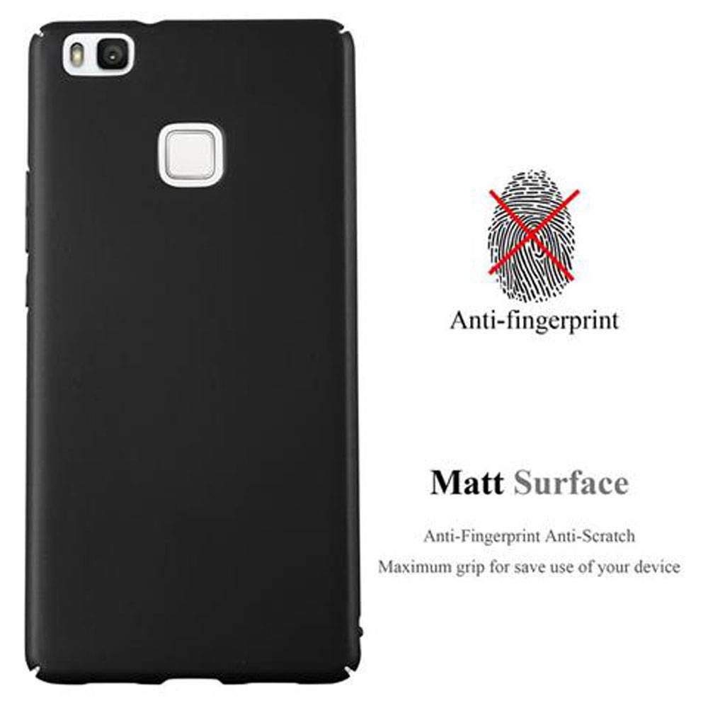 Cadorabo Hülle für Huawei P9 LITE 2016 / G9 LITE Schutzhülle in Schwarz Hard Case Handy Hülle Etui