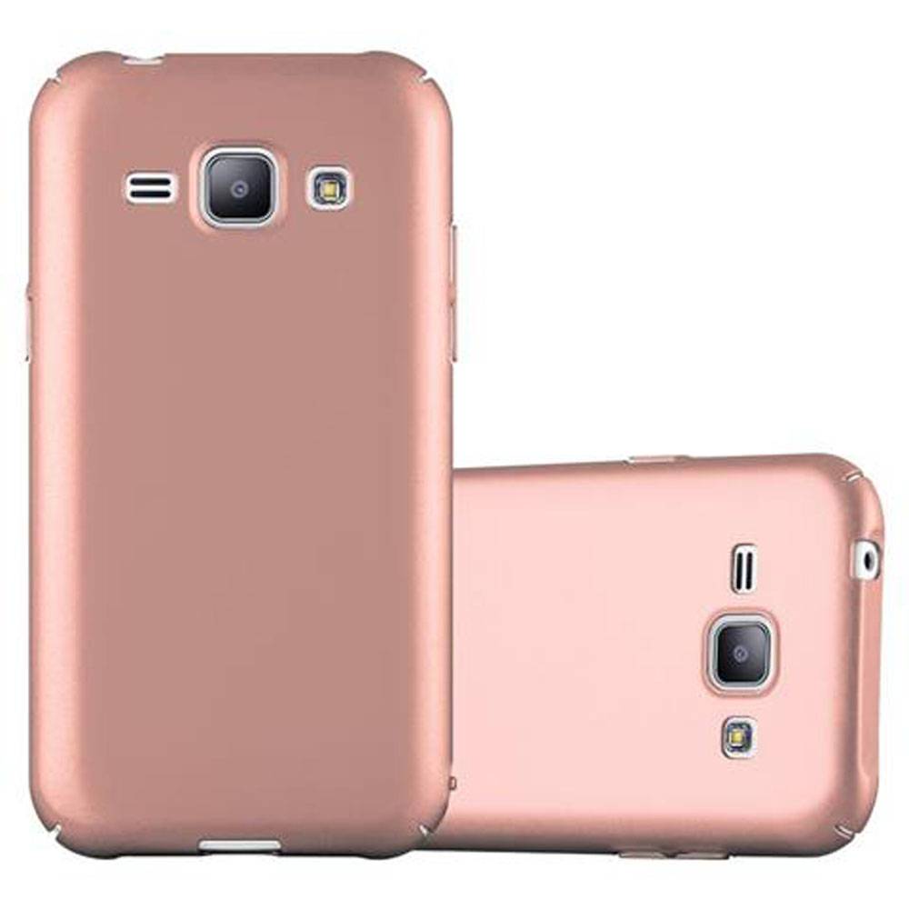 Cadorabo Hülle für Samsung Galaxy J1 2015 Schutzhülle in Rosa Hard Case Handy Hülle Etui