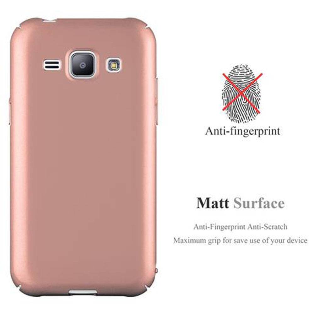 Cadorabo Hülle für Samsung Galaxy J1 2015 Schutzhülle in Rosa Hard Case Handy Hülle Etui