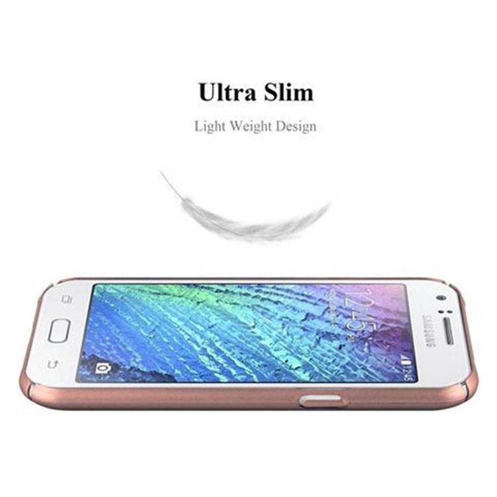 Cadorabo Hülle für Samsung Galaxy J1 2015 Schutzhülle in Rosa Hard Case Handy Hülle Etui