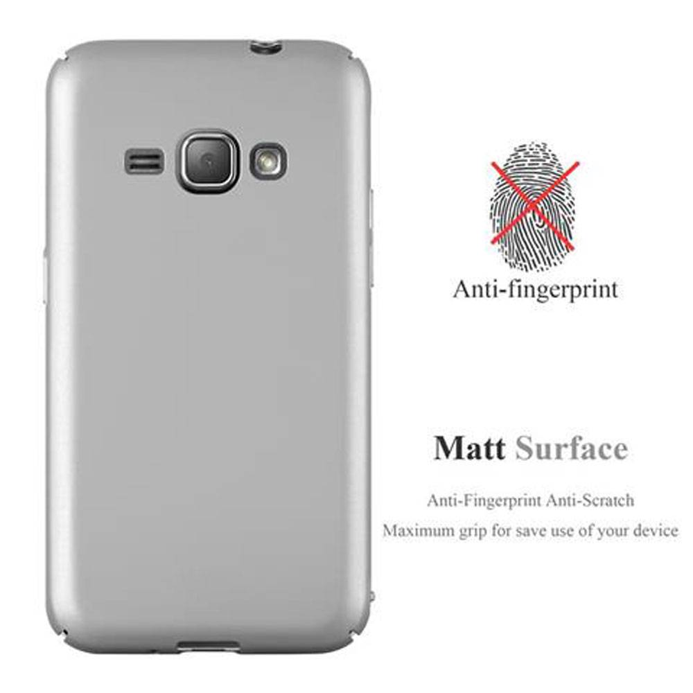 Cadorabo Hülle für Samsung Galaxy J1 2016 Schutzhülle in Silber Hard Case Handy Hülle Etui