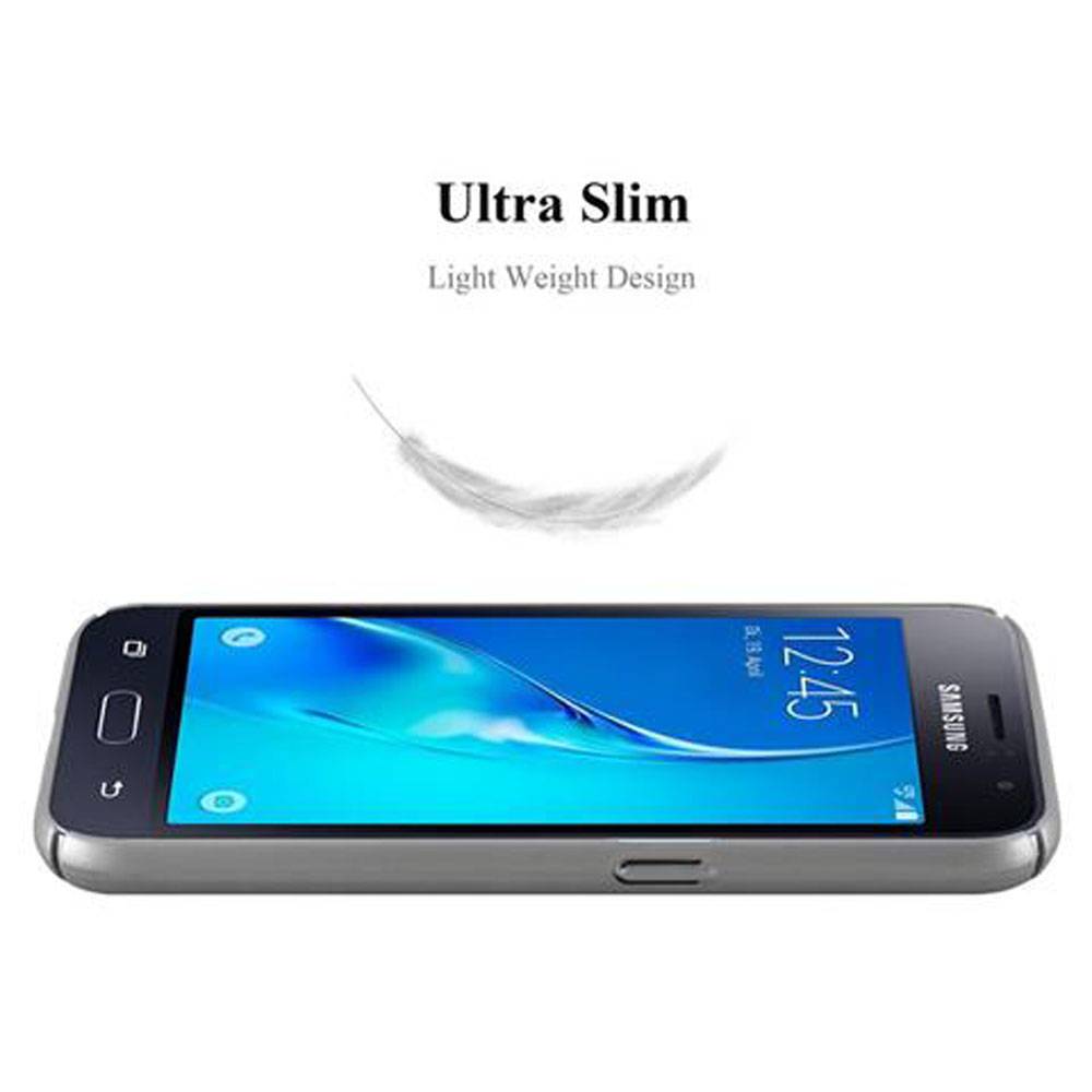 Cadorabo Hülle für Samsung Galaxy J1 2016 Schutzhülle in Silber Hard Case Handy Hülle Etui