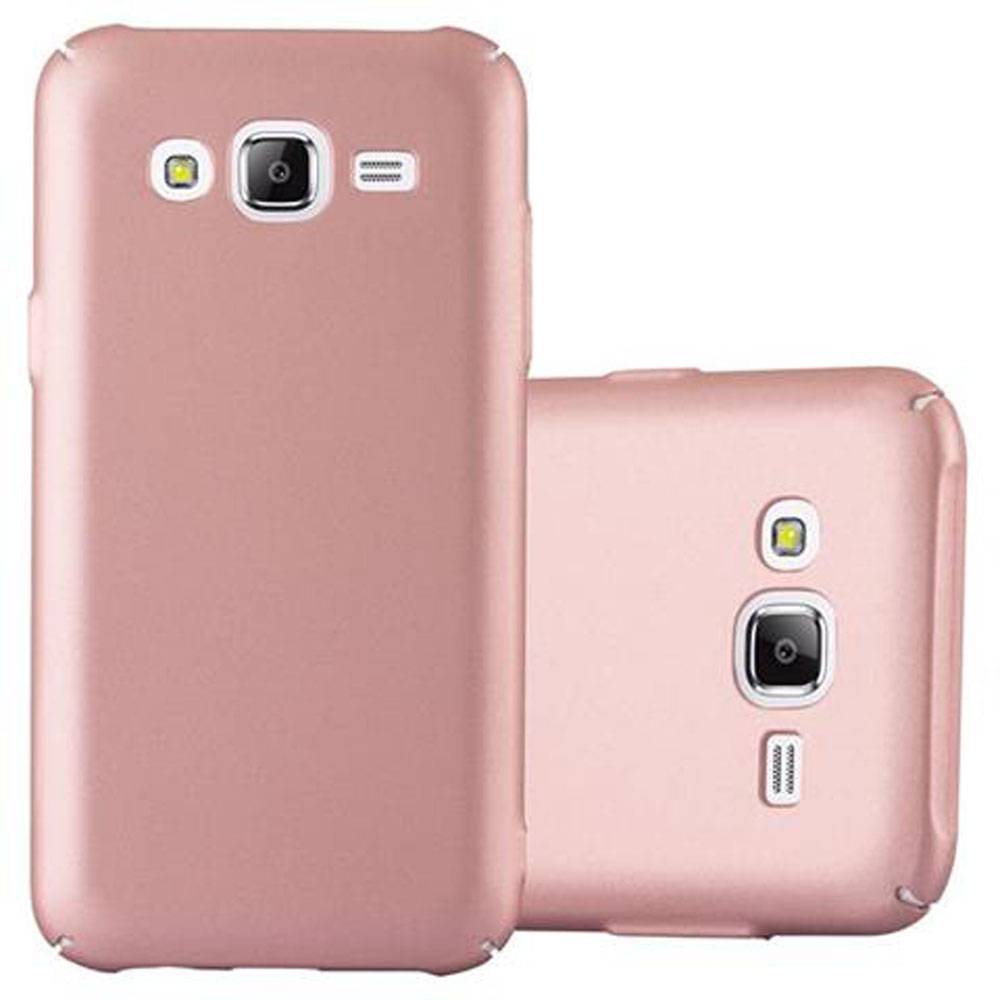 Cadorabo Hülle für Samsung Galaxy J5 2015 Schutzhülle in Rosa Hard Case Handy Hülle Etui