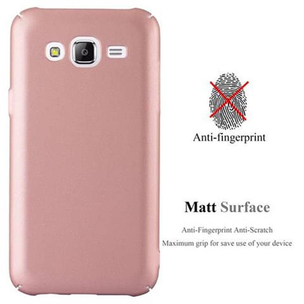 Cadorabo Hülle für Samsung Galaxy J5 2015 Schutzhülle in Rosa Hard Case Handy Hülle Etui