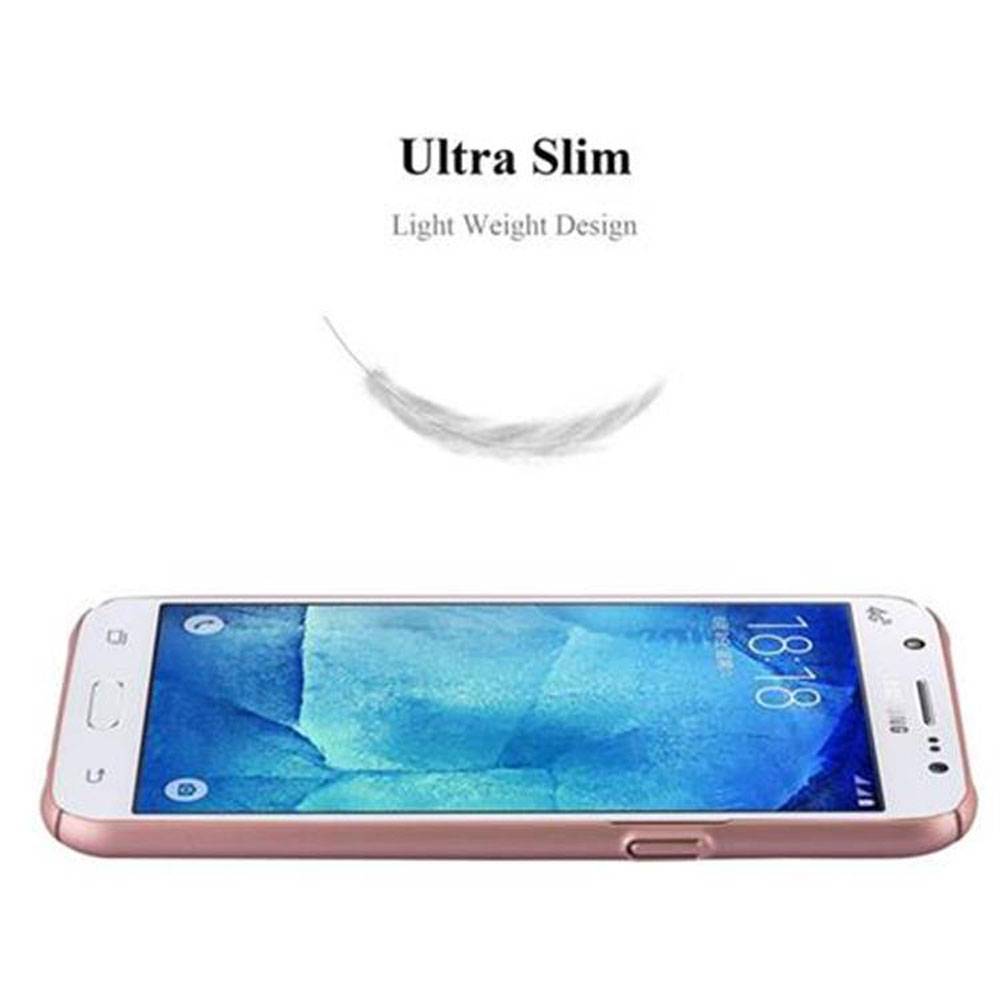 Cadorabo Hülle für Samsung Galaxy J5 2015 Schutzhülle in Rosa Hard Case Handy Hülle Etui