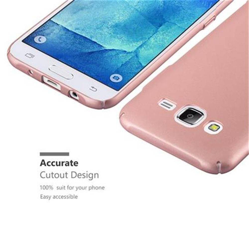 Cadorabo Hülle für Samsung Galaxy J5 2015 Schutzhülle in Rosa Hard Case Handy Hülle Etui