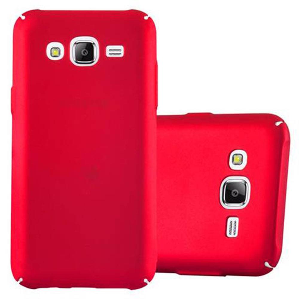 Cadorabo Hülle für Samsung Galaxy J5 2015 Schutzhülle in Rot Hard Case Handy Hülle Etui