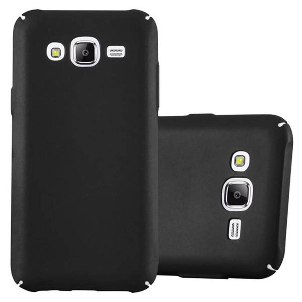 Cadorabo Hülle für Samsung Galaxy J5 2015 Schutzhülle in Schwarz Hard Case Handy Hülle Etui