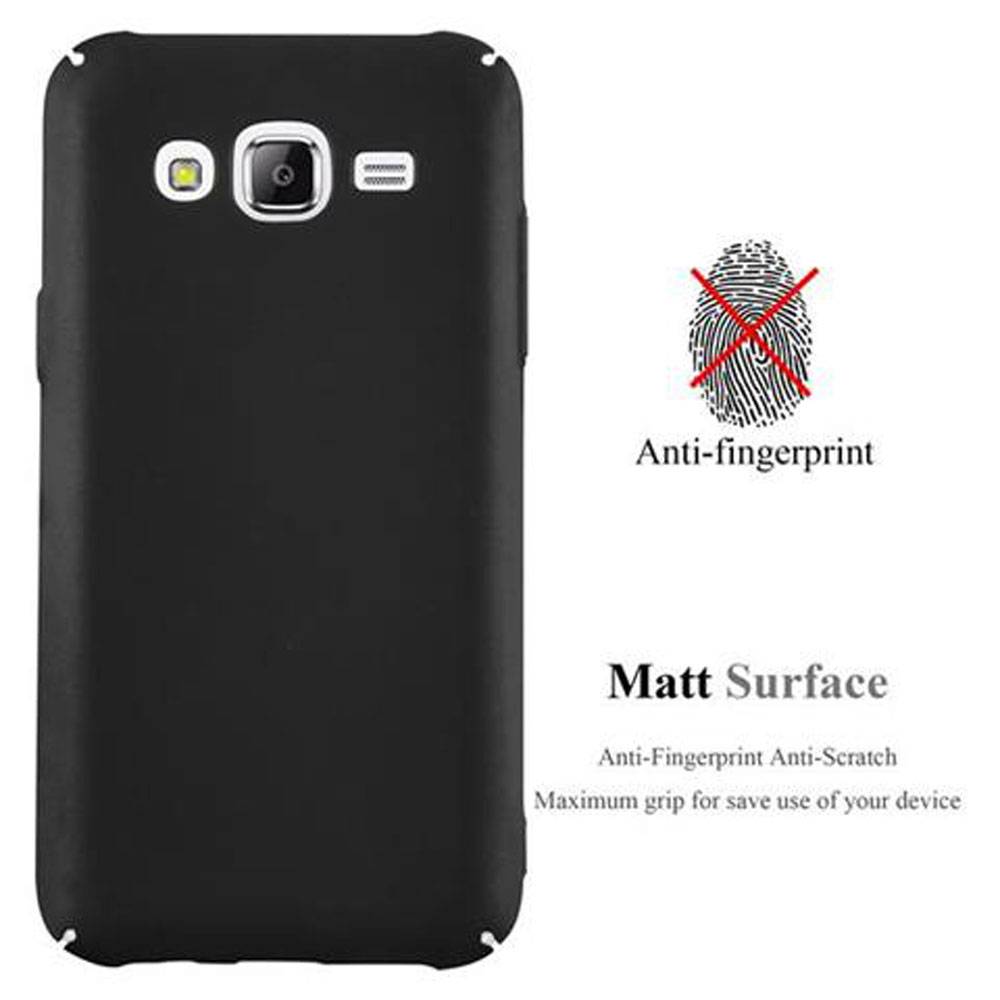 Cadorabo Hülle für Samsung Galaxy J5 2015 Schutzhülle in Schwarz Hard Case Handy Hülle Etui