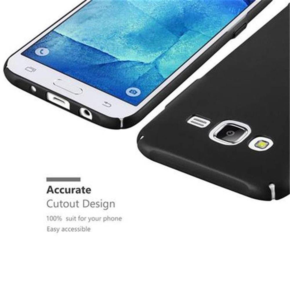 Cadorabo Hülle für Samsung Galaxy J5 2015 Schutzhülle in Schwarz Hard Case Handy Hülle Etui