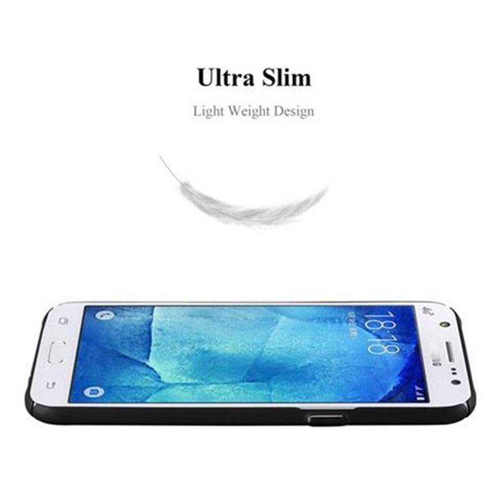 Cadorabo Hülle für Samsung Galaxy J5 2015 Schutzhülle in Schwarz Hard Case Handy Hülle Etui