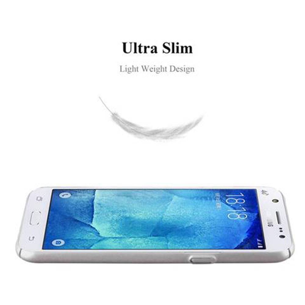 Cadorabo Hülle für Samsung Galaxy J5 2015 Schutzhülle in Silber Hard Case Handy Hülle Etui