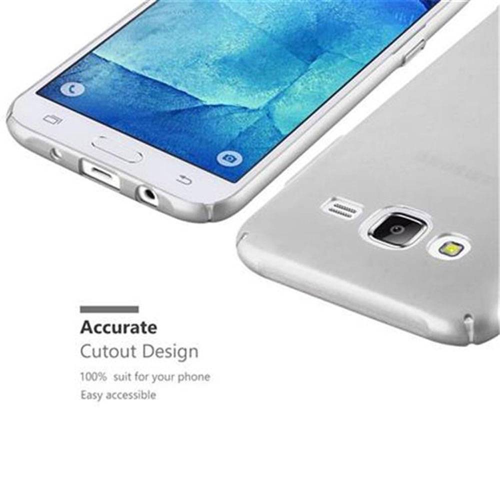 Cadorabo Hülle für Samsung Galaxy J5 2015 Schutzhülle in Silber Hard Case Handy Hülle Etui