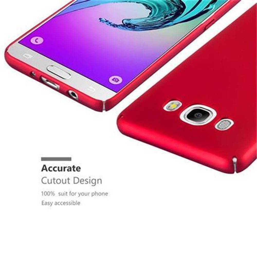 Cadorabo Hülle für Samsung Galaxy J7 2016 Schutzhülle in Rot Hard Case Handy Hülle Etui