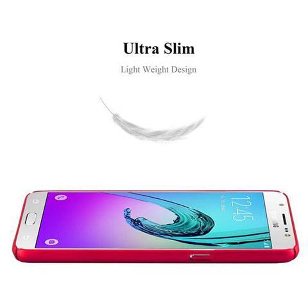Cadorabo Hülle für Samsung Galaxy J7 2016 Schutzhülle in Rot Hard Case Handy Hülle Etui