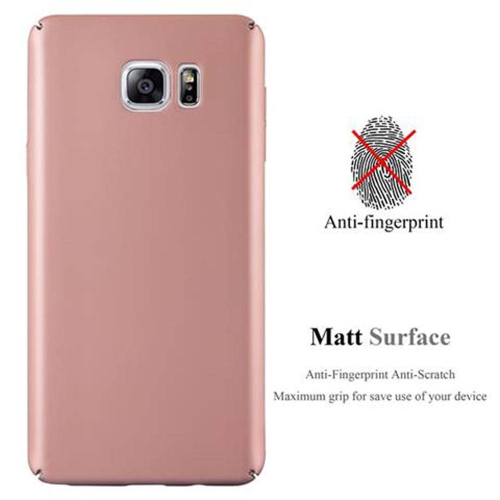 Cadorabo Hülle für Samsung Galaxy NOTE 5 Schutzhülle in Rosa Hard Case Handy Hülle Etui