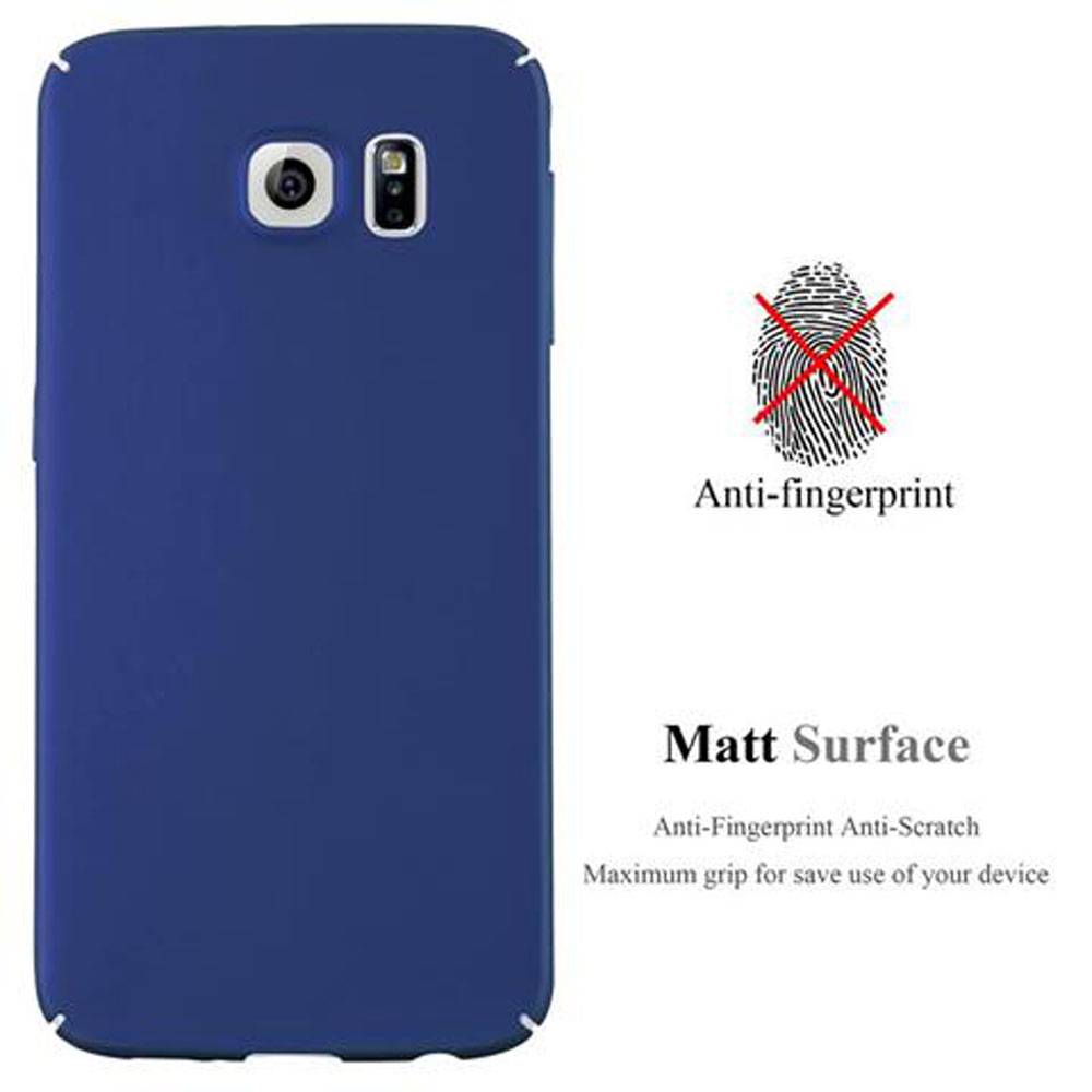 Cadorabo Hülle für Samsung Galaxy S6 Schutzhülle in Blau Hard Case Handy Hülle Etui