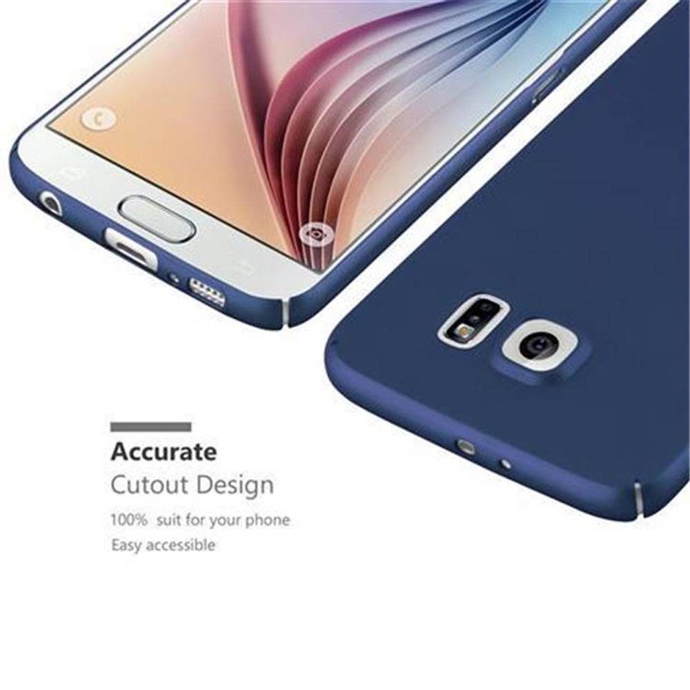 Cadorabo Hülle für Samsung Galaxy S6 Schutzhülle in Blau Hard Case Handy Hülle Etui