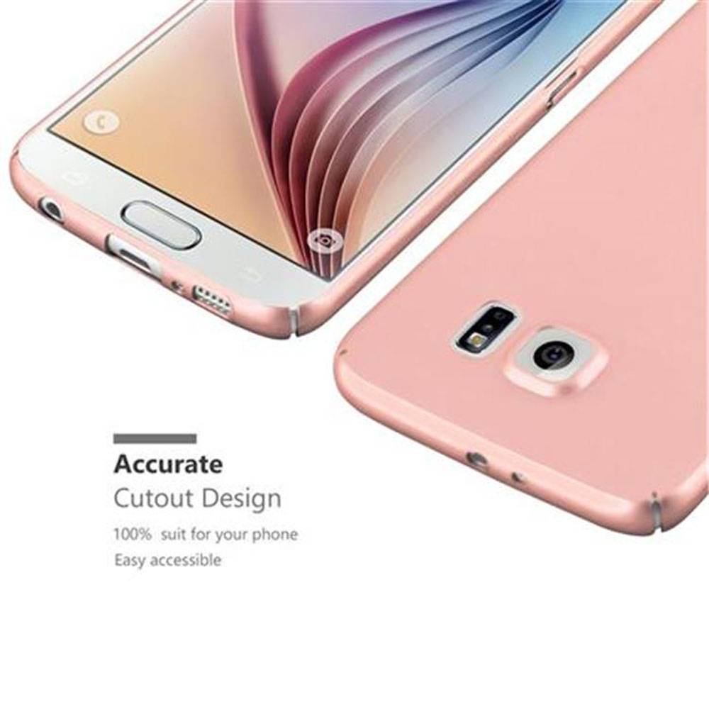 Cadorabo Hülle für Samsung Galaxy S6 Schutzhülle in Rosa Hard Case Handy Hülle Etui