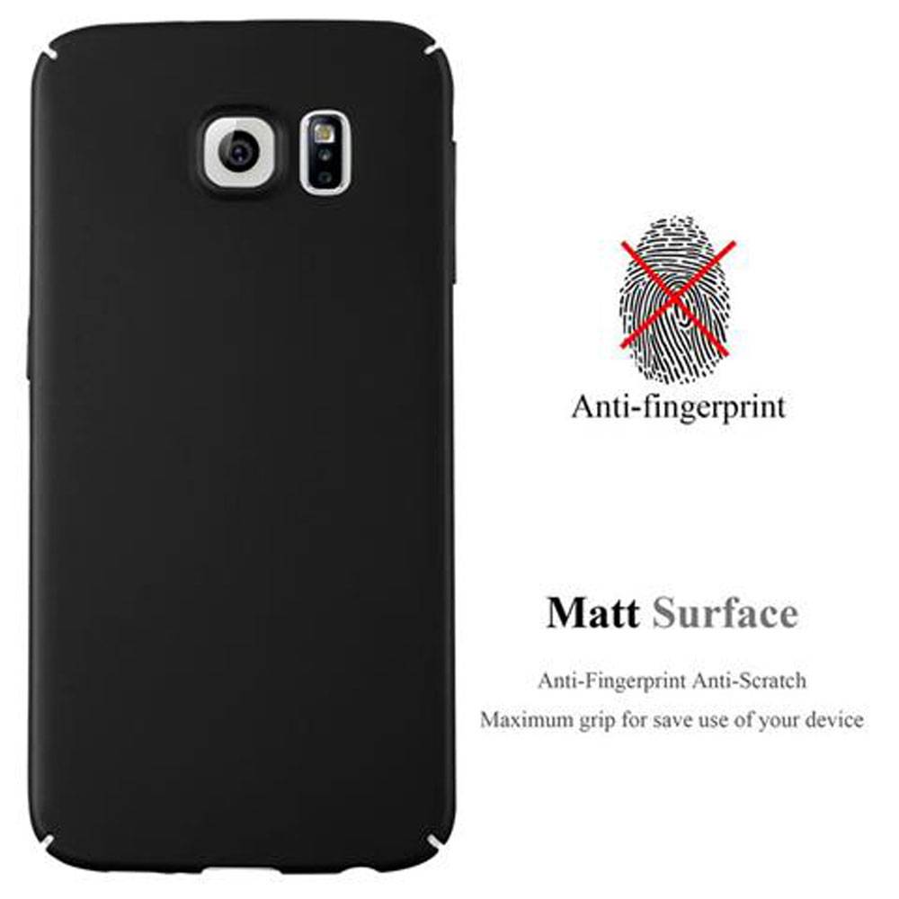 Cadorabo Hülle für Samsung Galaxy S6 Schutzhülle in Schwarz Hard Case Handy Hülle Etui