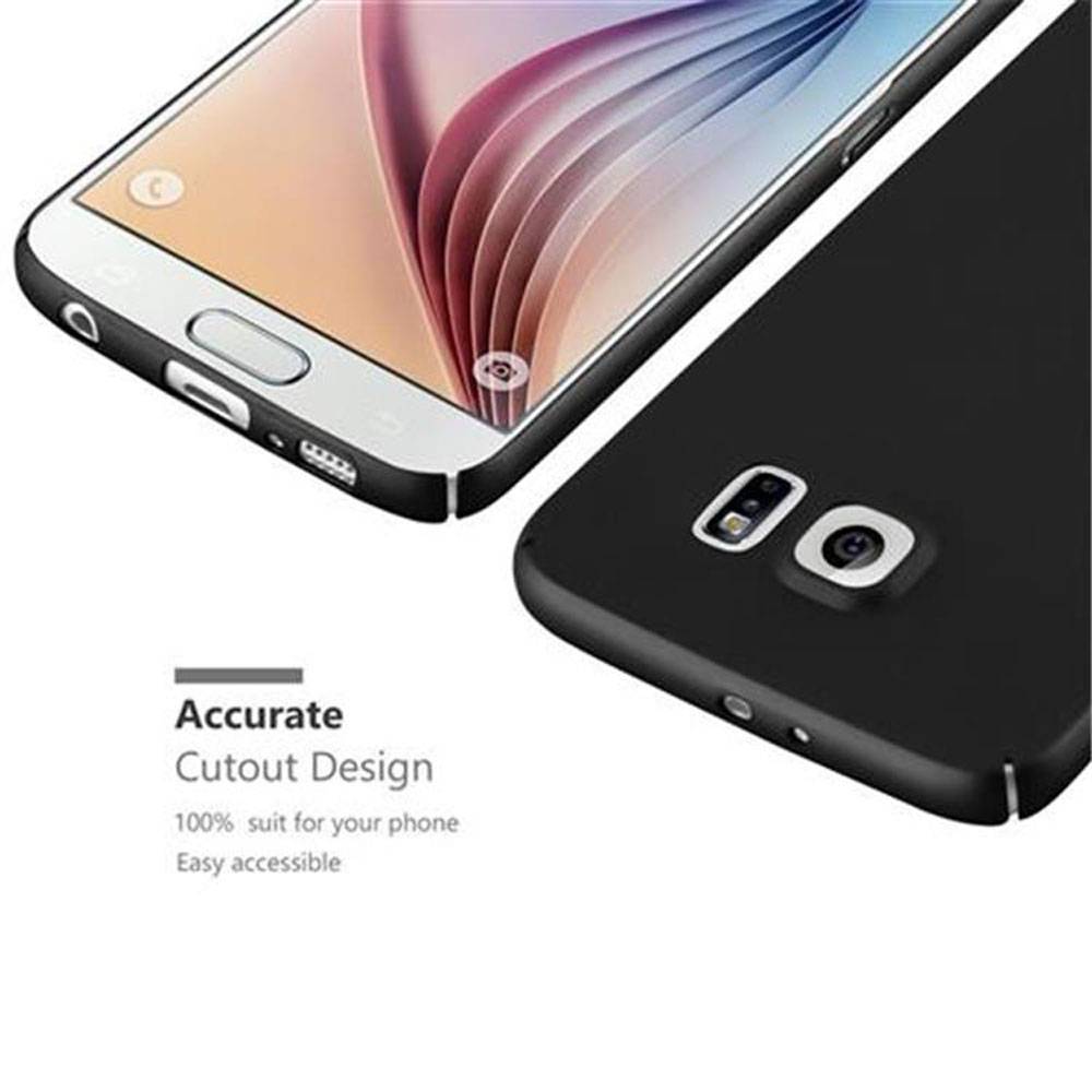 Cadorabo Hülle für Samsung Galaxy S6 Schutzhülle in Schwarz Hard Case Handy Hülle Etui