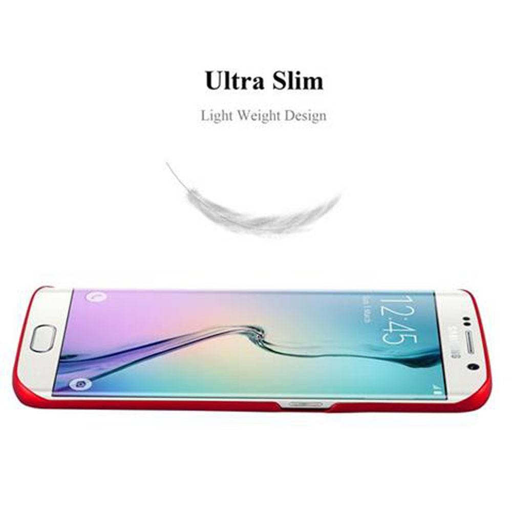 Cadorabo Hülle für Samsung Galaxy S6 EDGE Schutzhülle in Rot Hard Case Handy Hülle Etui