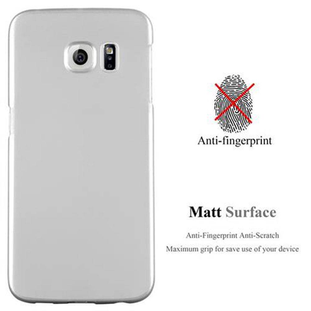 Cadorabo Hülle für Samsung Galaxy S6 EDGE Schutzhülle in Silber Hard Case Handy Hülle Etui