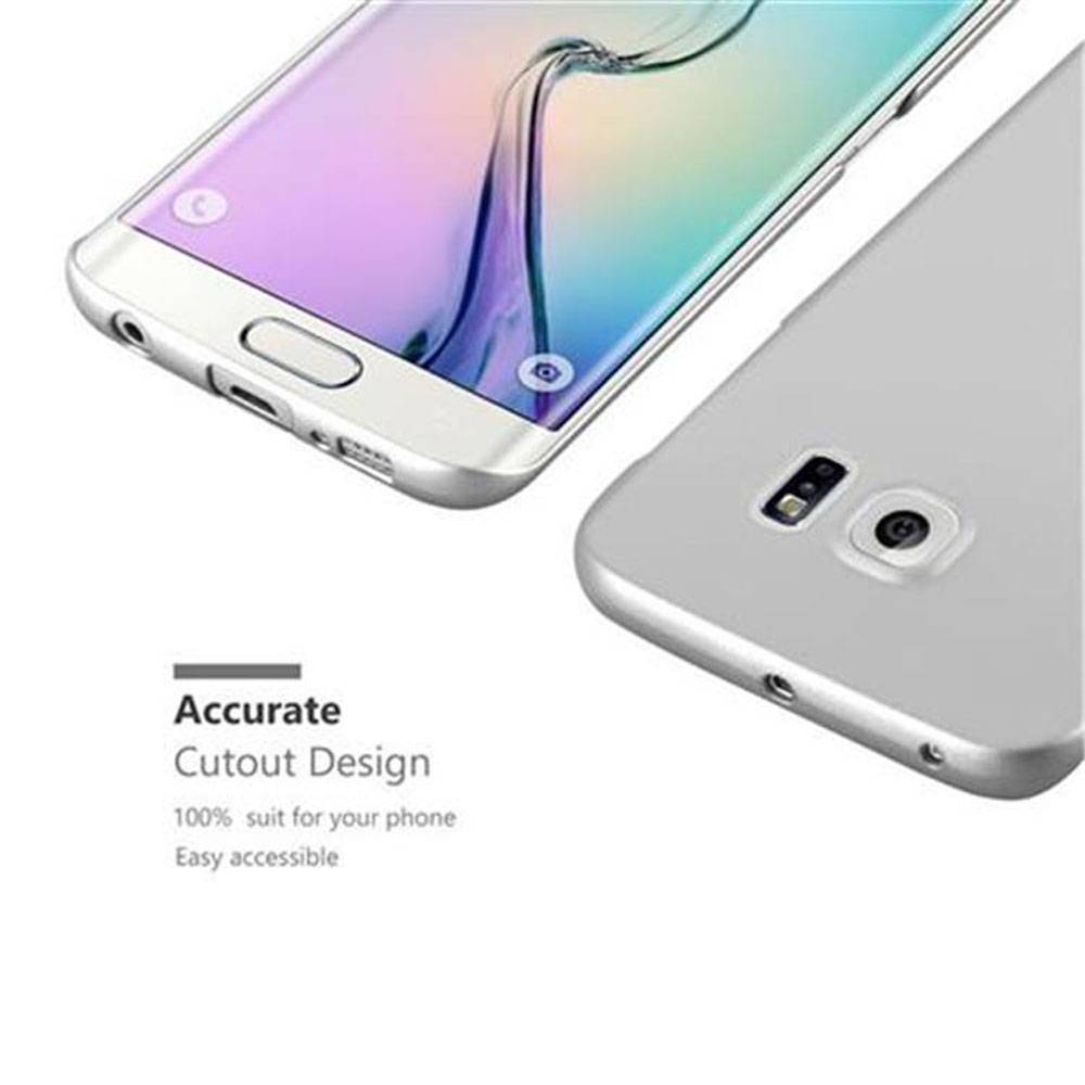 Cadorabo Hülle für Samsung Galaxy S6 EDGE Schutzhülle in Silber Hard Case Handy Hülle Etui