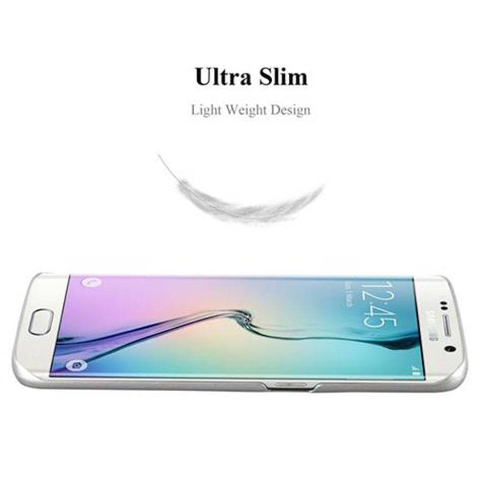 Cadorabo Hülle für Samsung Galaxy S6 EDGE Schutzhülle in Silber Hard Case Handy Hülle Etui