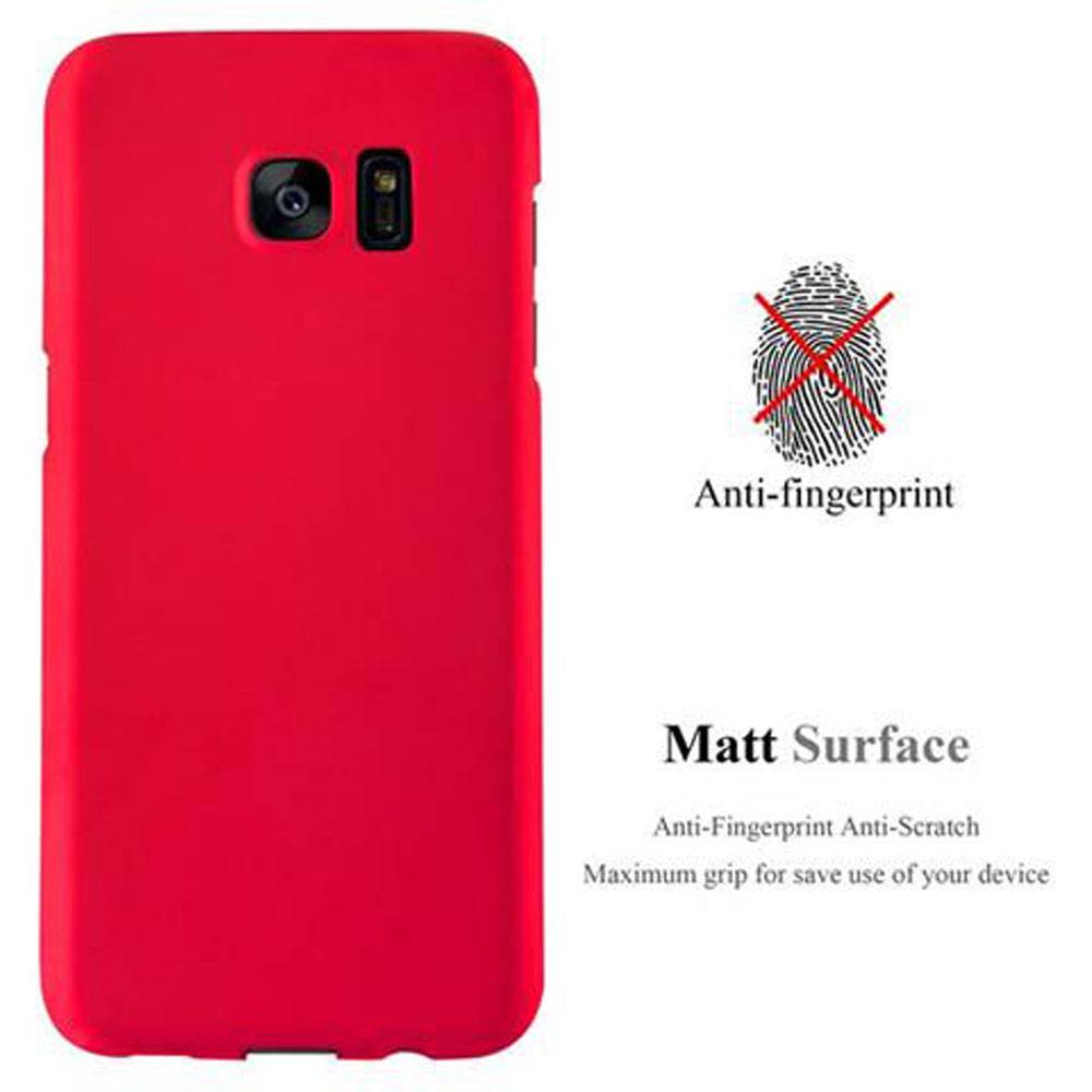 Cadorabo Hülle für Samsung Galaxy S7 EDGE Schutzhülle in Rot Hard Case Handy Hülle Etui