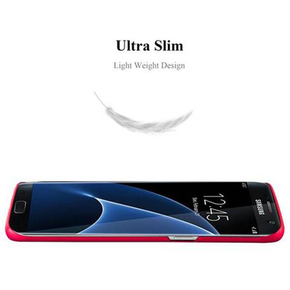 Cadorabo Hülle für Samsung Galaxy S7 EDGE Schutzhülle in Rot Hard Case Handy Hülle Etui