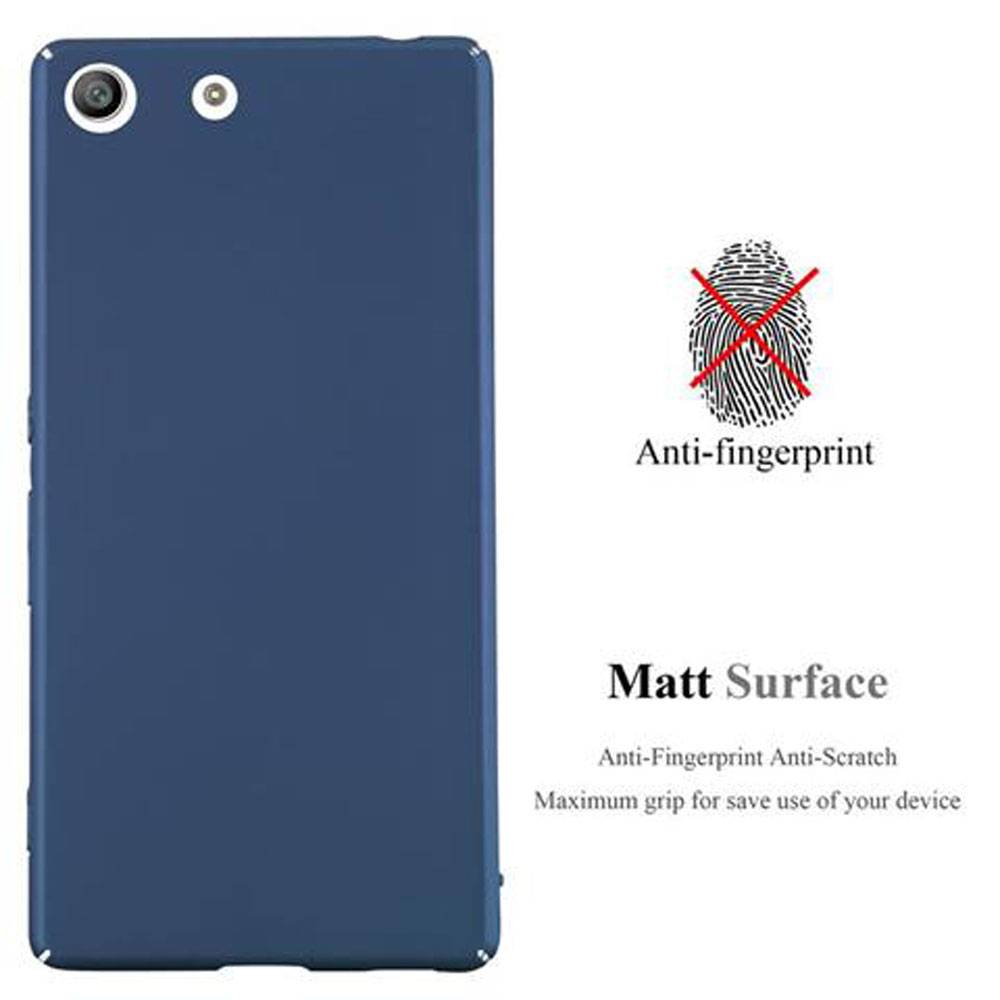 Cadorabo Hülle für Sony Xperia M5 Schutzhülle in Blau Hard Case Handy Hülle Etui