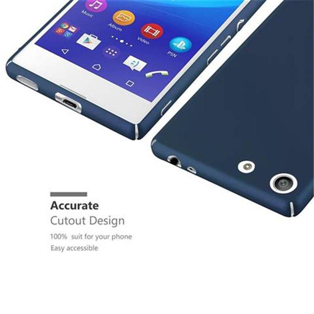 Cadorabo Hülle für Sony Xperia M5 Schutzhülle in Blau Hard Case Handy Hülle Etui