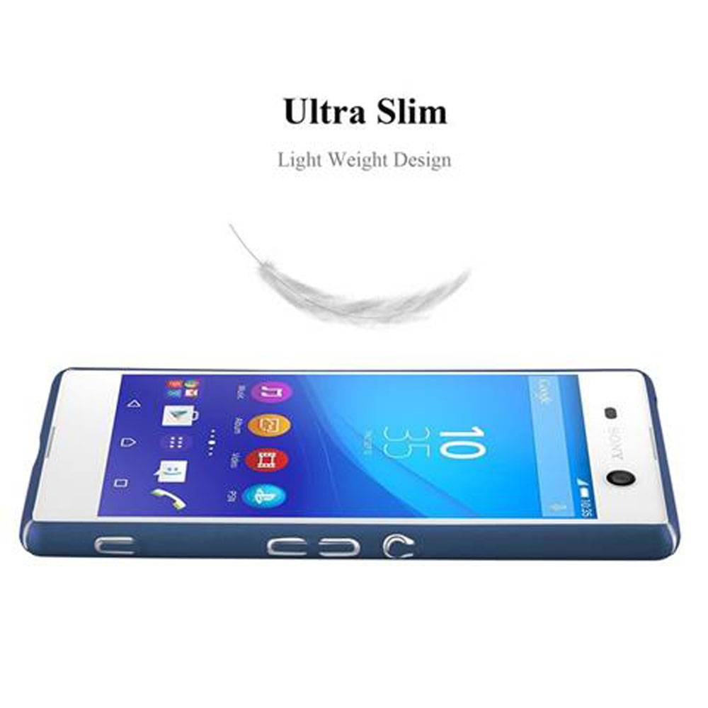 Cadorabo Hülle für Sony Xperia M5 Schutzhülle in Blau Hard Case Handy Hülle Etui