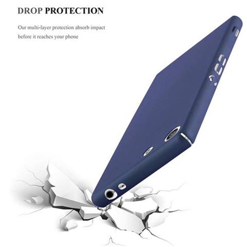 Cadorabo Hülle für Sony Xperia M5 Schutzhülle in Blau Hard Case Handy Hülle Etui