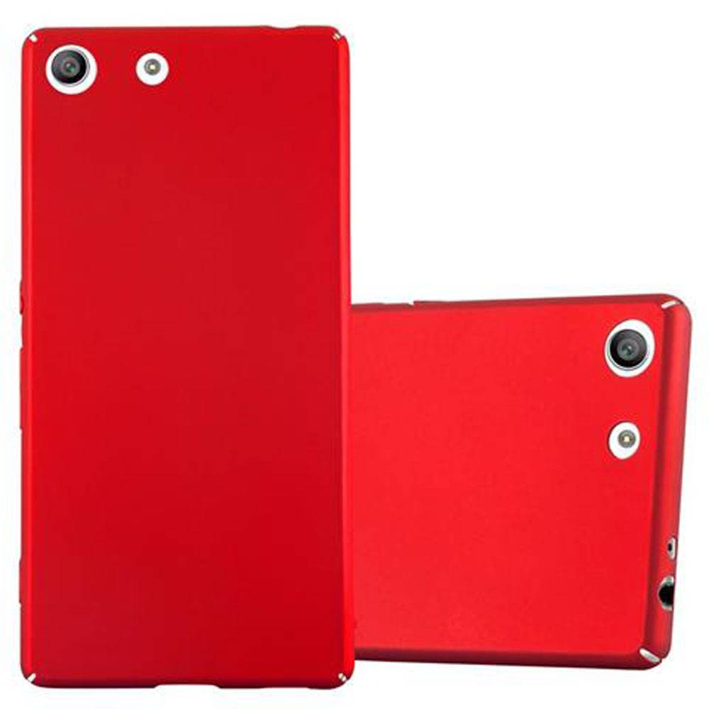 Cadorabo Hülle für Sony Xperia M5 Schutzhülle in Rot Hard Case Handy Hülle Etui