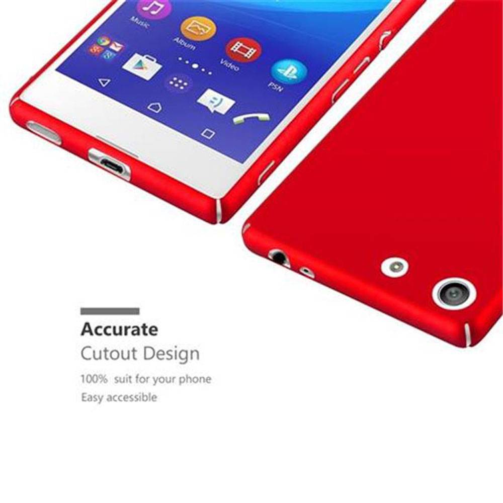 Cadorabo Hülle für Sony Xperia M5 Schutzhülle in Rot Hard Case Handy Hülle Etui