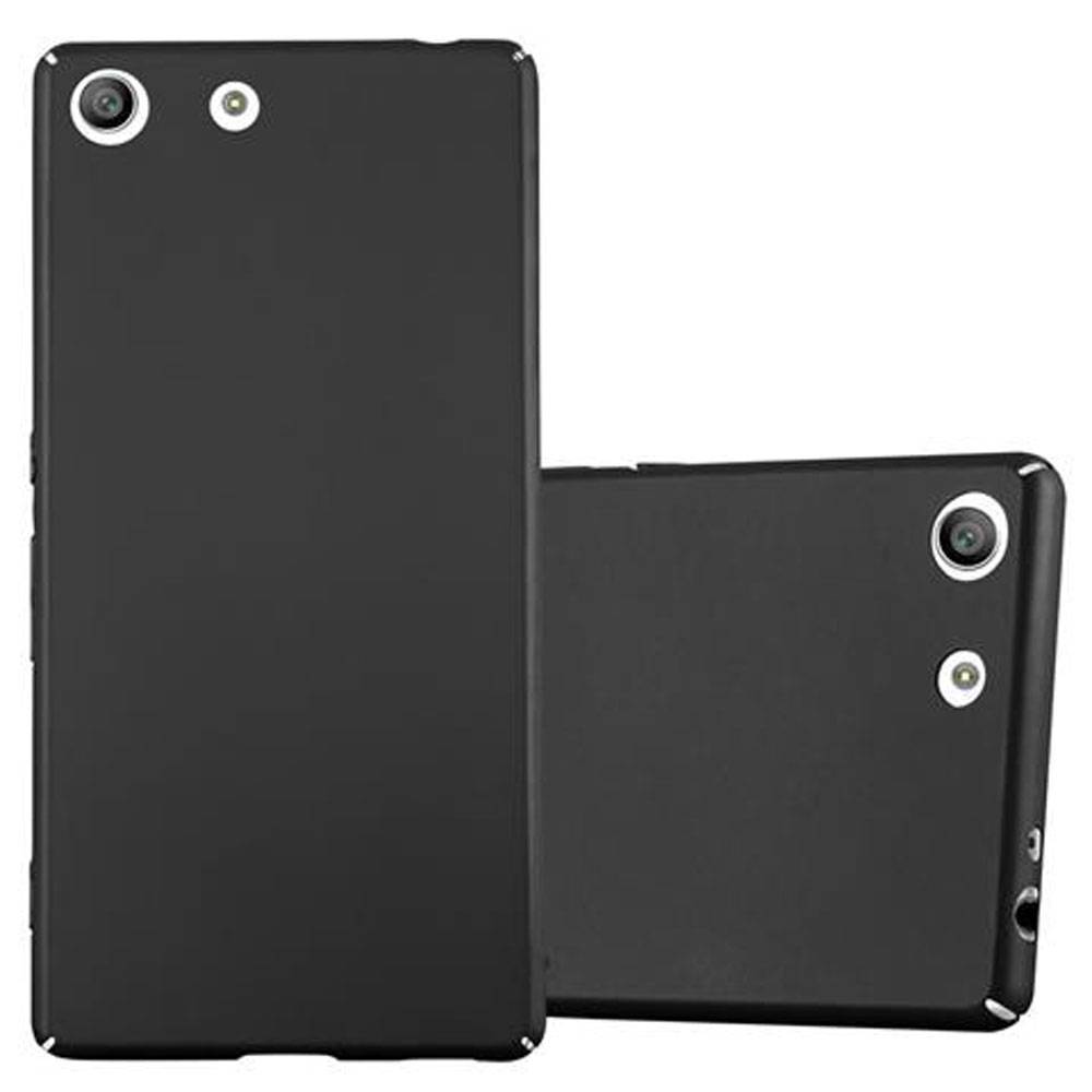 Cadorabo Hülle für Sony Xperia M5 Schutzhülle in Schwarz Hard Case Handy Hülle Etui