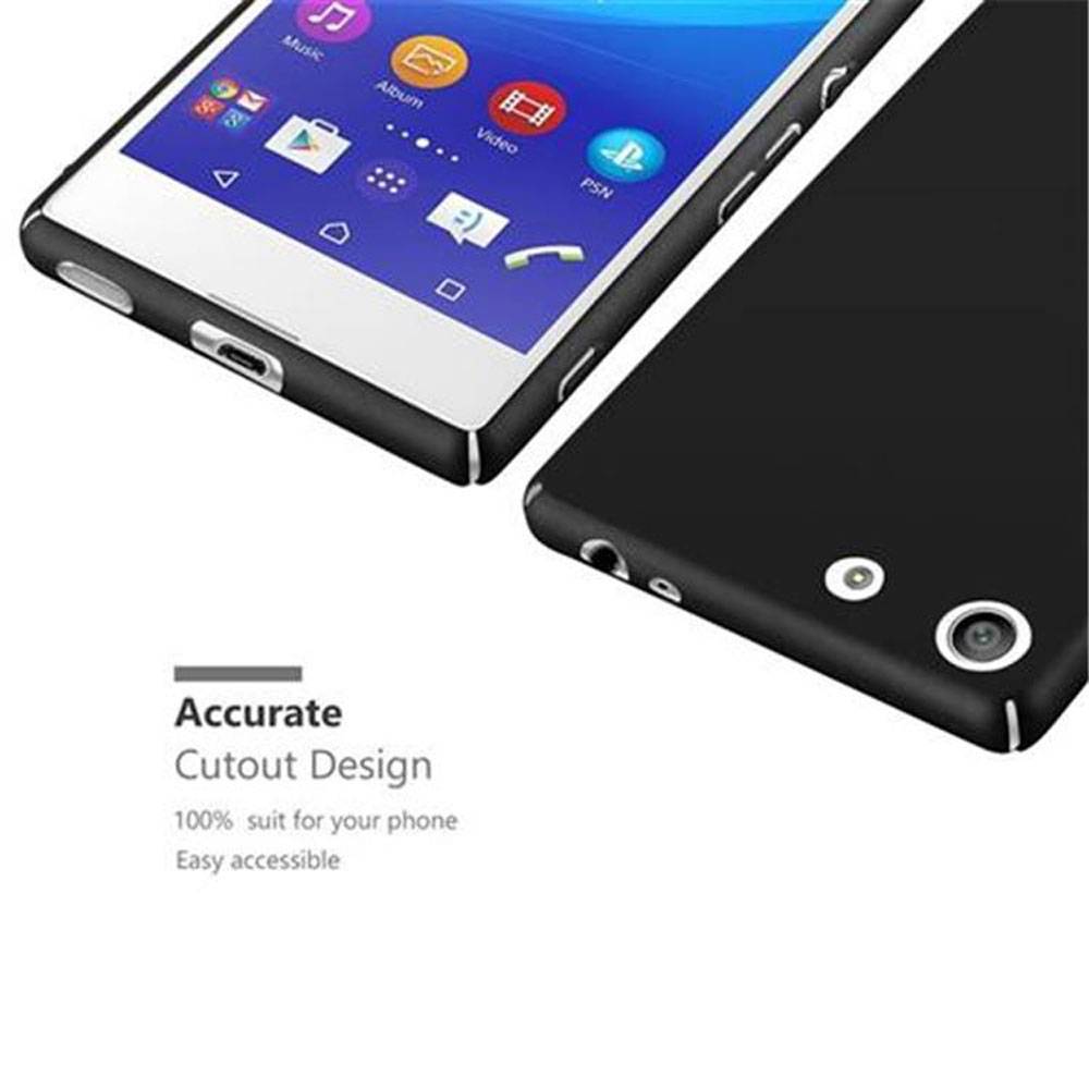 Cadorabo Hülle für Sony Xperia M5 Schutzhülle in Schwarz Hard Case Handy Hülle Etui