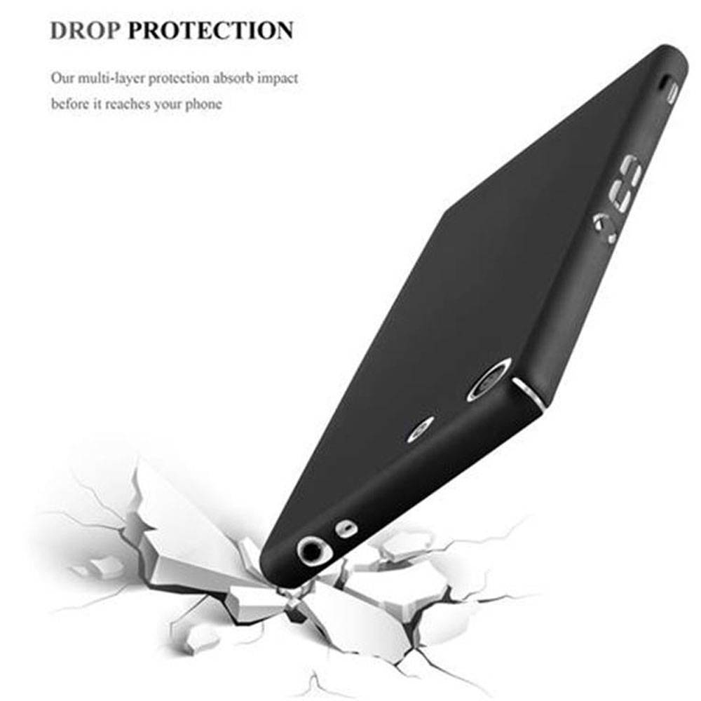 Cadorabo Hülle für Sony Xperia M5 Schutzhülle in Schwarz Hard Case Handy Hülle Etui