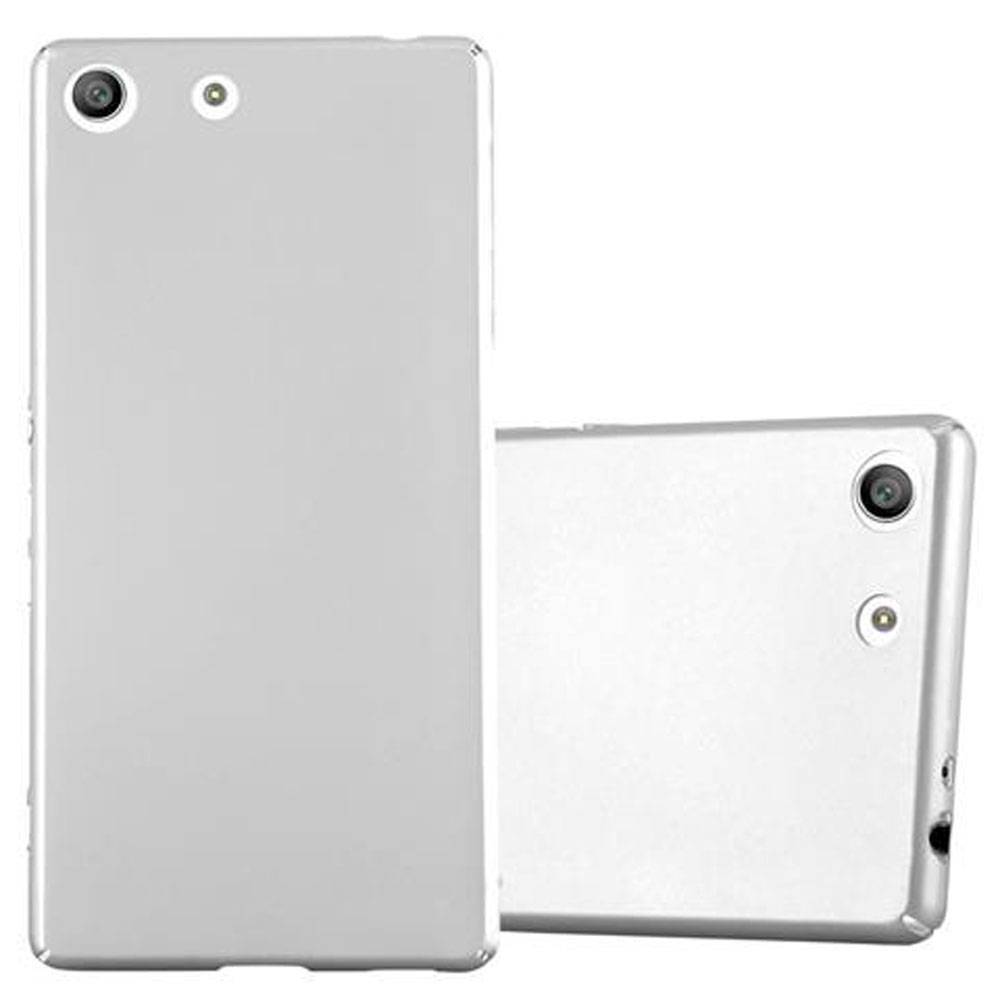 Cadorabo Hülle für Sony Xperia M5 Schutzhülle in Silber Hard Case Handy Hülle Etui