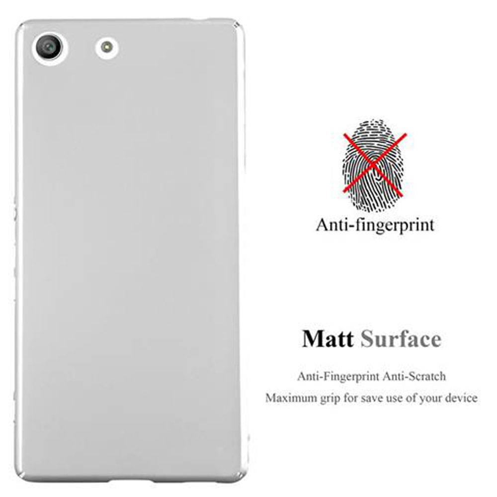 Cadorabo Hülle für Sony Xperia M5 Schutzhülle in Silber Hard Case Handy Hülle Etui